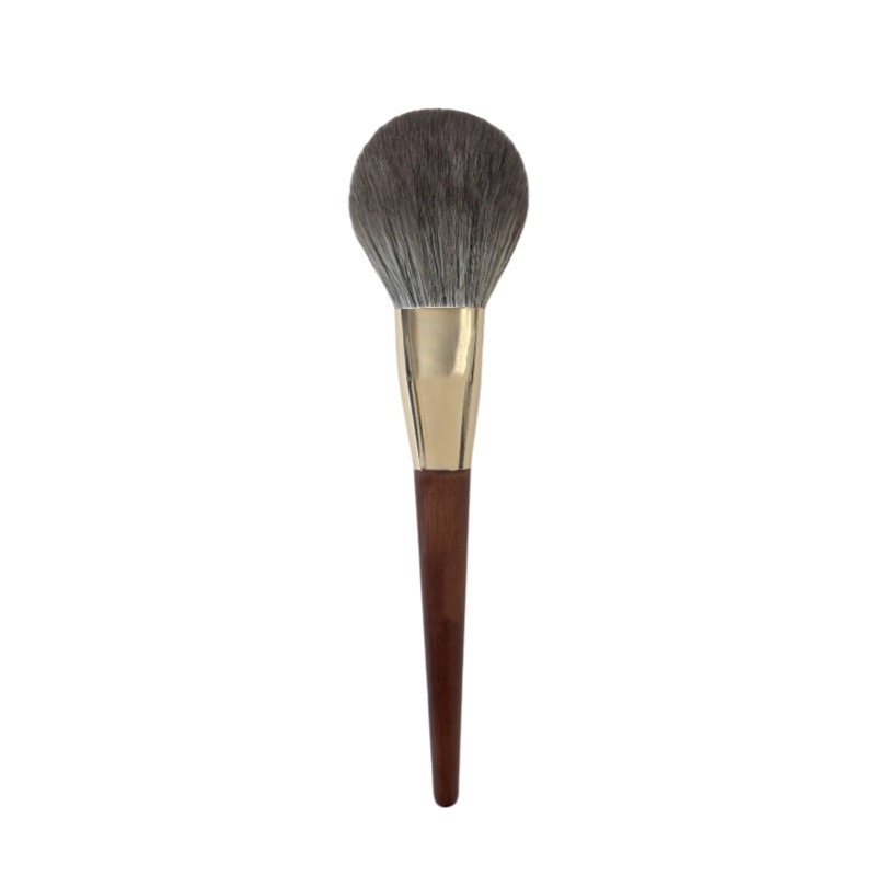 Large Soft Powder Brush (Wood Handle, Gold Ferrule)