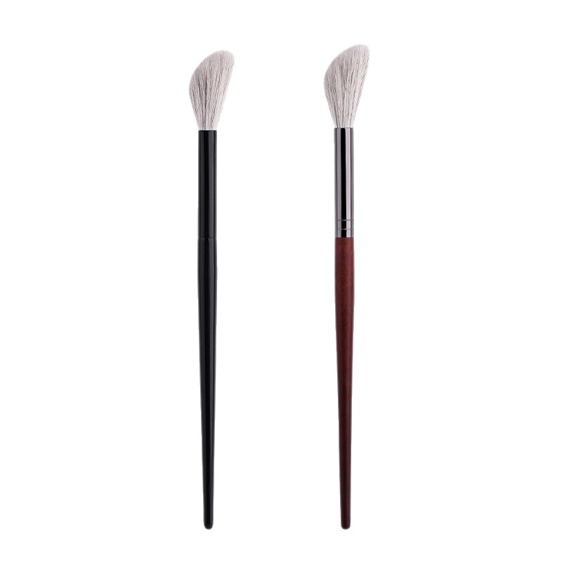 Fan Highlight Brush Pair (Black & Wood)