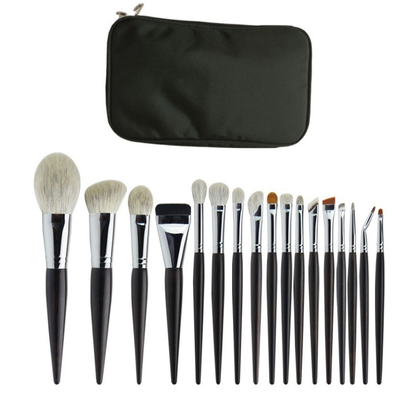 Professional Black Brush Set with Black Pouch