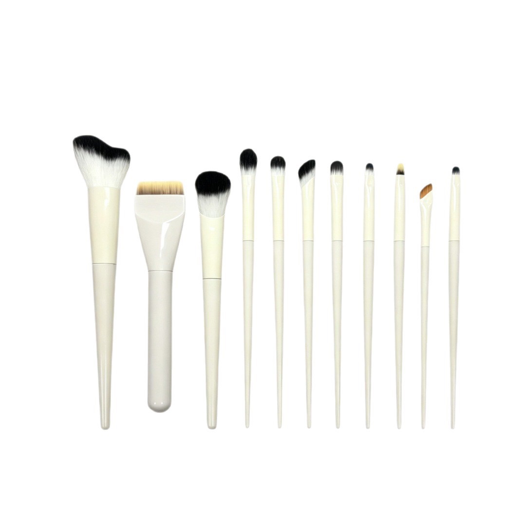 White Handle Makeup Brush Set (12 pcs)