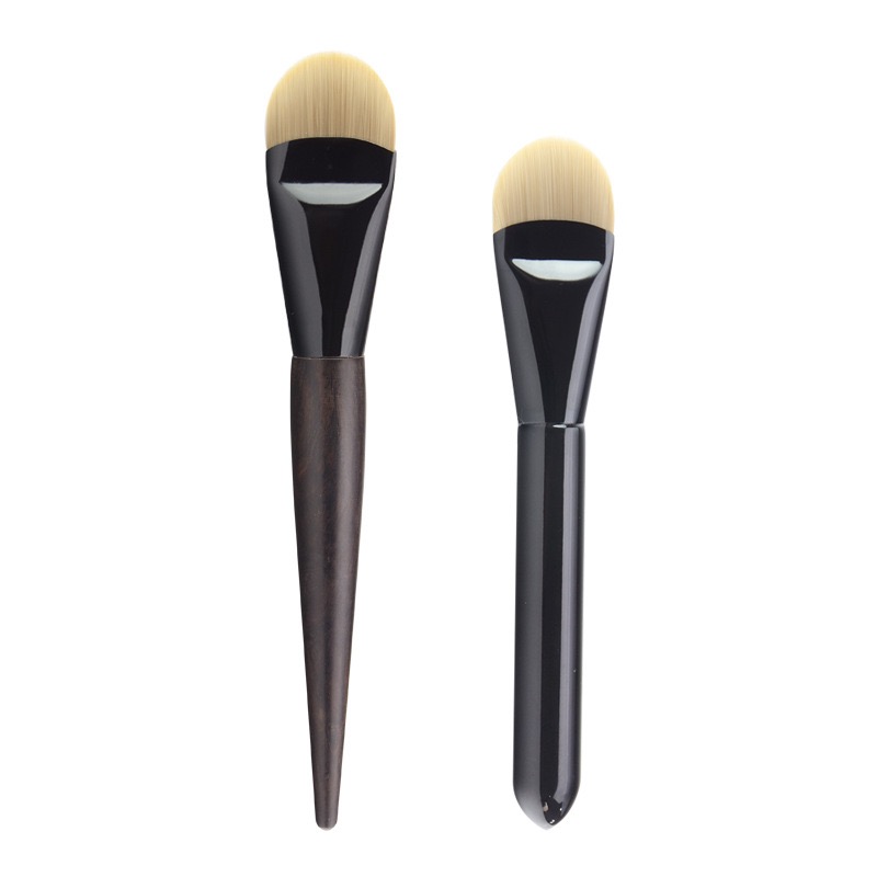 Foundation Brush Pair (Wood & Black Handle)