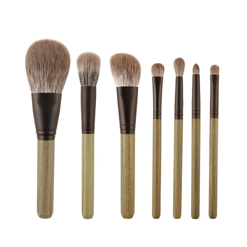 Wood Handle Makeup Brush Set (7 pcs)