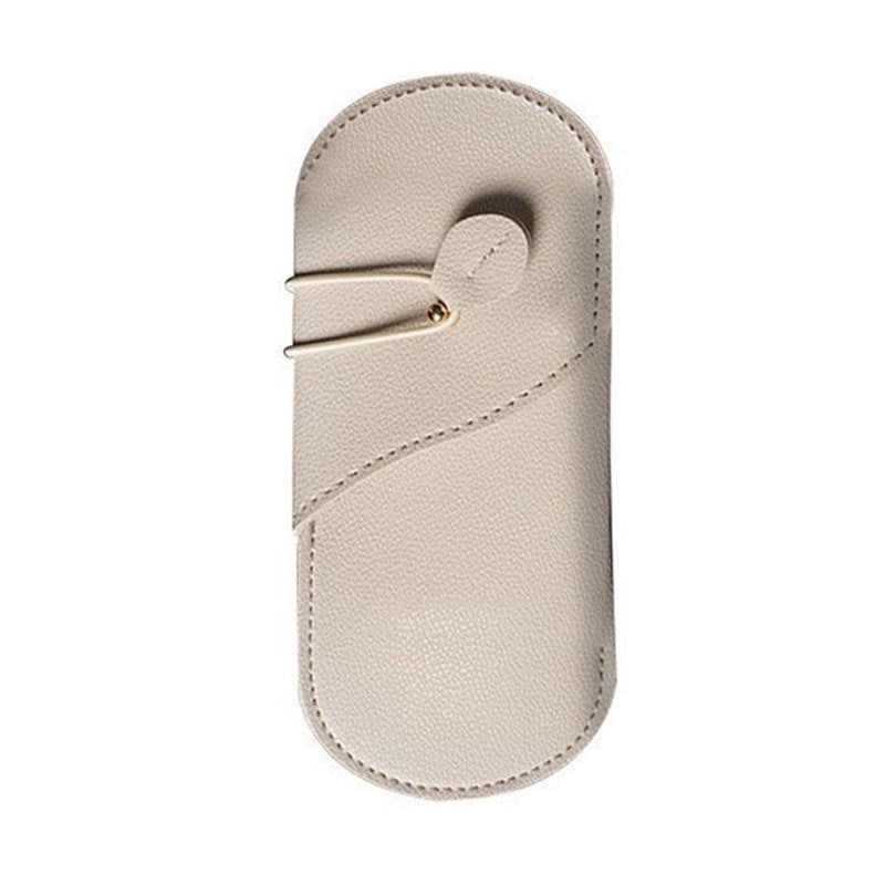Beige Leather Magnetic Closure Brush Case