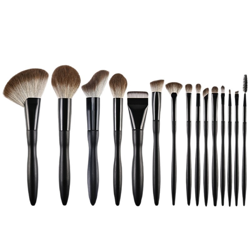 Black Professional Makeup Brush Set (16 pcs)