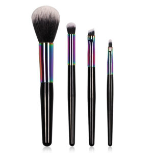 K10057 4 Piece Iridescent Makeup Brush Travel Kit