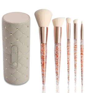K10060 Shimmering Handle Makeup Brush Set in Quilted Diamond Case