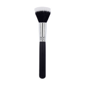 K1027 custom cosmetic brushes chrome plated brass 16 x 20 x 50 ferrule synthetic hair duo fibre stippling brush