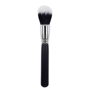 K1028 custom cosmetic brushes chrome plated brass 16 x 23 x 45 ferrule synthetic hair duo fibre powder brush ferrule concave at the top