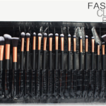 24 piece professional makeup brush set, with a brush roll