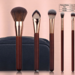 6 piece wire drawing ferrule makeup brush set