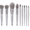 K10081 10 piece bamboo charcoal fibre hair makeup brush set