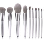 K10081 10 piece bamboo charcoal fibre hair makeup brush set