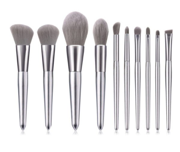 K10081 10 piece bamboo charcoal fibre hair makeup brush set