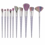 K10082 10 piece pearlescent spiral handle makeup brush set