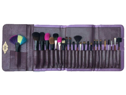 K30044 24 piece makeup brush set in a cosmetic pouch