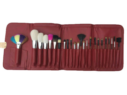 K30045 24 piece makeup brush set in a cosmetic pouch