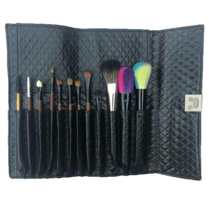 K30047 12 piece makeup brush set in a pouch