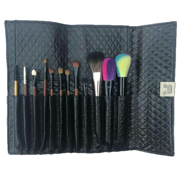 K30047 12 piece makeup brush set in a pouch