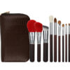 K30048 9 piece makeup brush set in a cosmetic bag