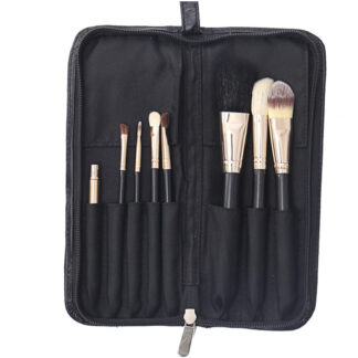 K30051 8 piece makeup brush set in a portable bag