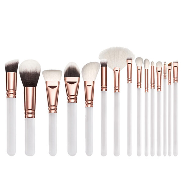 15 PCS white brush set with a zipper bag