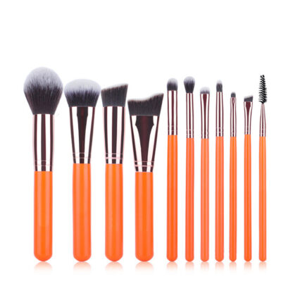 11-PCS orange brush set with a zipper bag