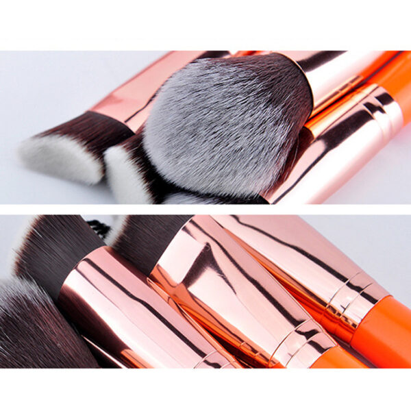 11-PCS orange brush set with a zipper bag