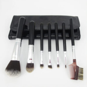 7 pc compact makeup brush set with a case