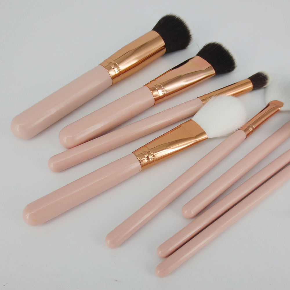 8 Pc Rose Gold Makeup Brush Set Private Label Makeup Brushes Custom Makeup Brush Sets 