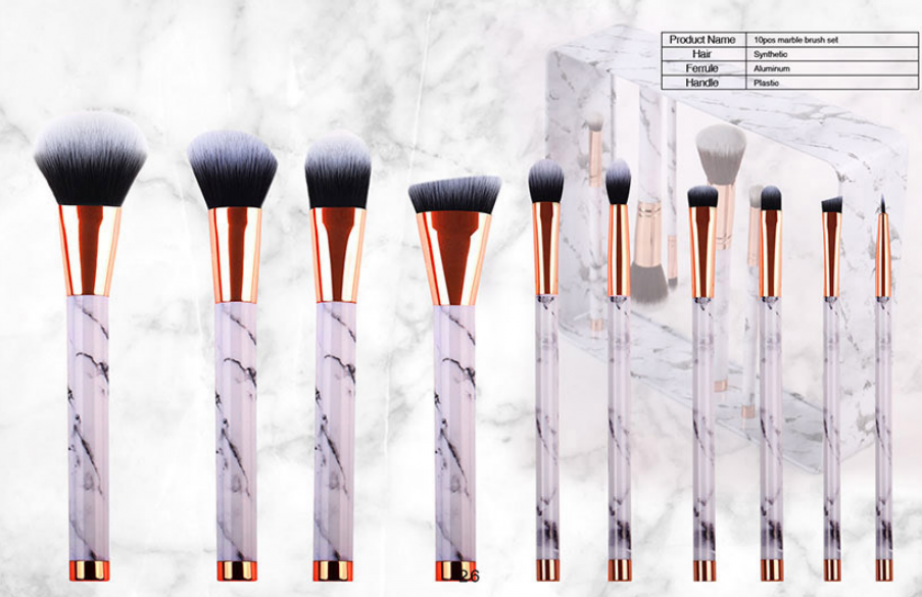 10 piece marble brush set