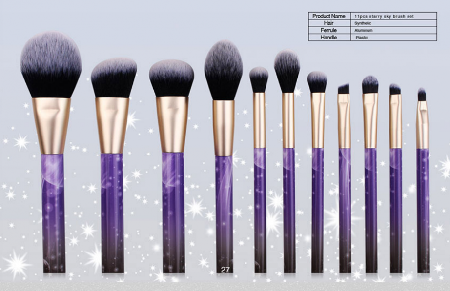 10 piece lavender sky makeup brush set