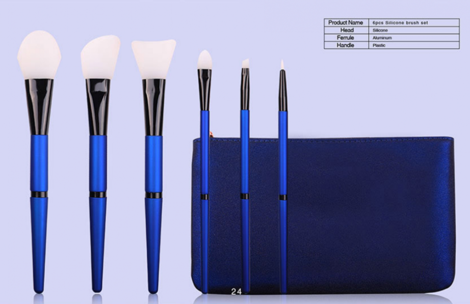 6 piece silicone makeup brush set